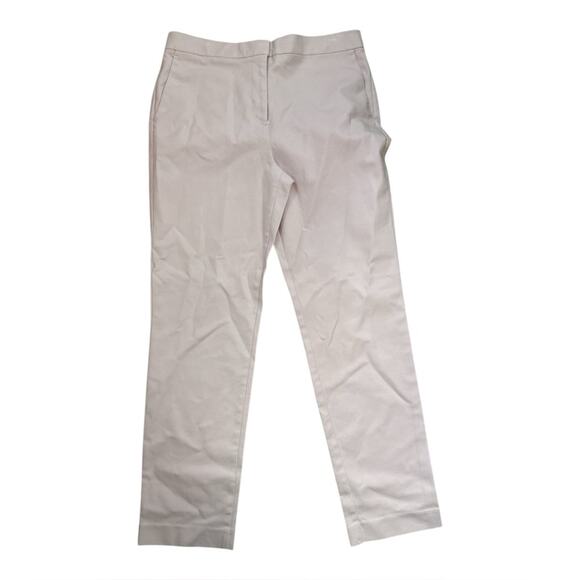 Ann Taylor High Rise Stretch Cotton Ankle Trouser Pants | Light Pink | 12 Tall - Picture 3 of 10